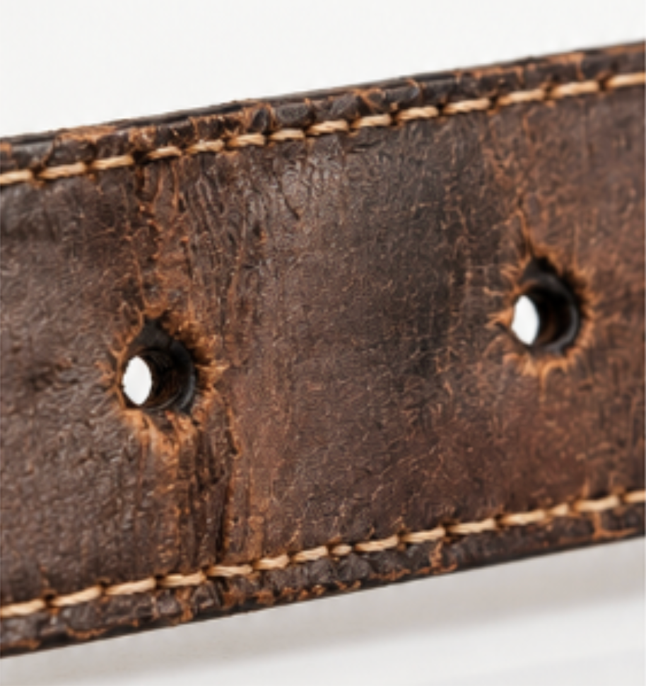Traditional belt with fixed adjustment holes